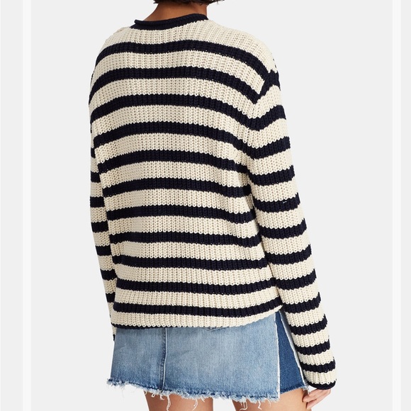 Polo by Ralph Lauren Navy and Cream Striped Sweater - Picture 5 of 7